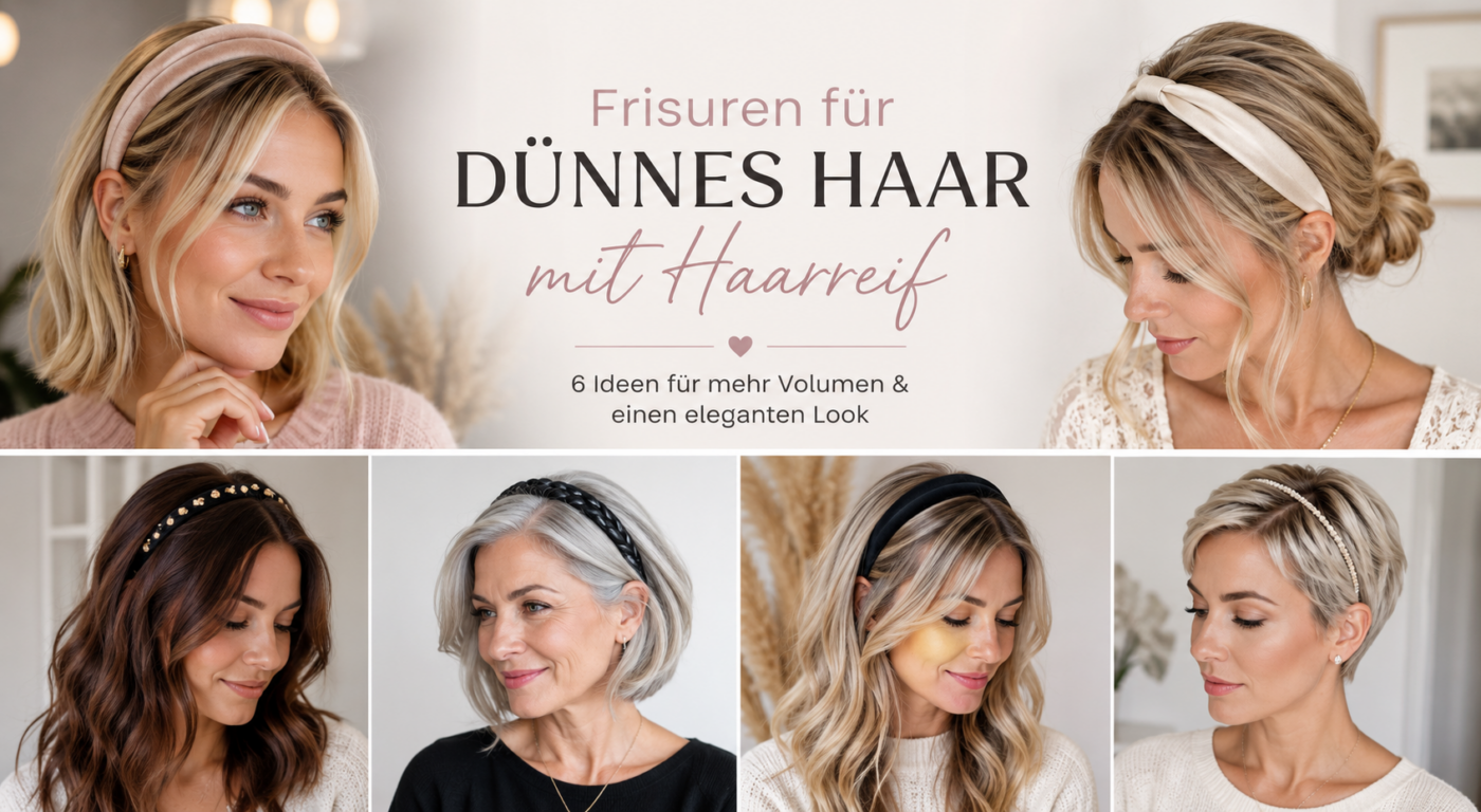 Frisuren für dünnes Haar mit Haarreif