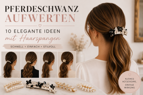 Pferdeschwanz aufwerten mit Haarspange