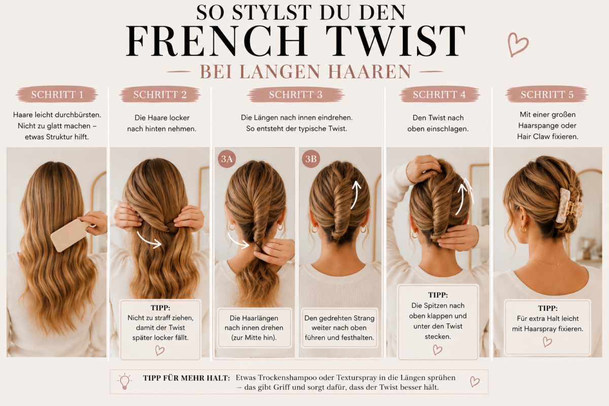 French Twist Schritt für Schritt Anleitung