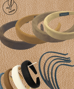 Haarreifen in Lederoptik, Glattleder, Wildleder und geprägtes Leder in den Farben braun, schwarz, beige, Cognac, creme