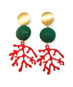 Ohrring Malibu Koralle Sealeather Gold