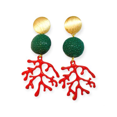 Ohrring Malibu Koralle Sealeather Gold