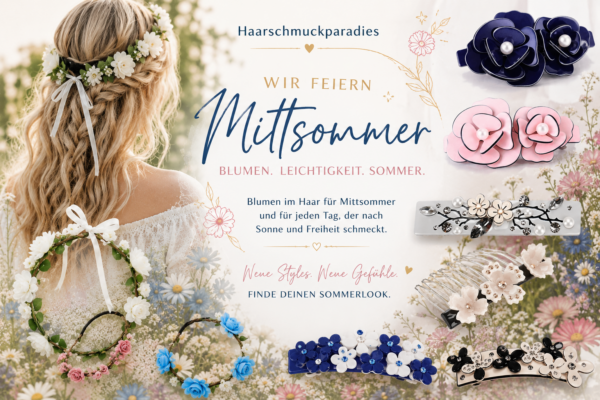 Mittsommer im Haar-ideen für Frisuren mit Haarschmuck im Sommer