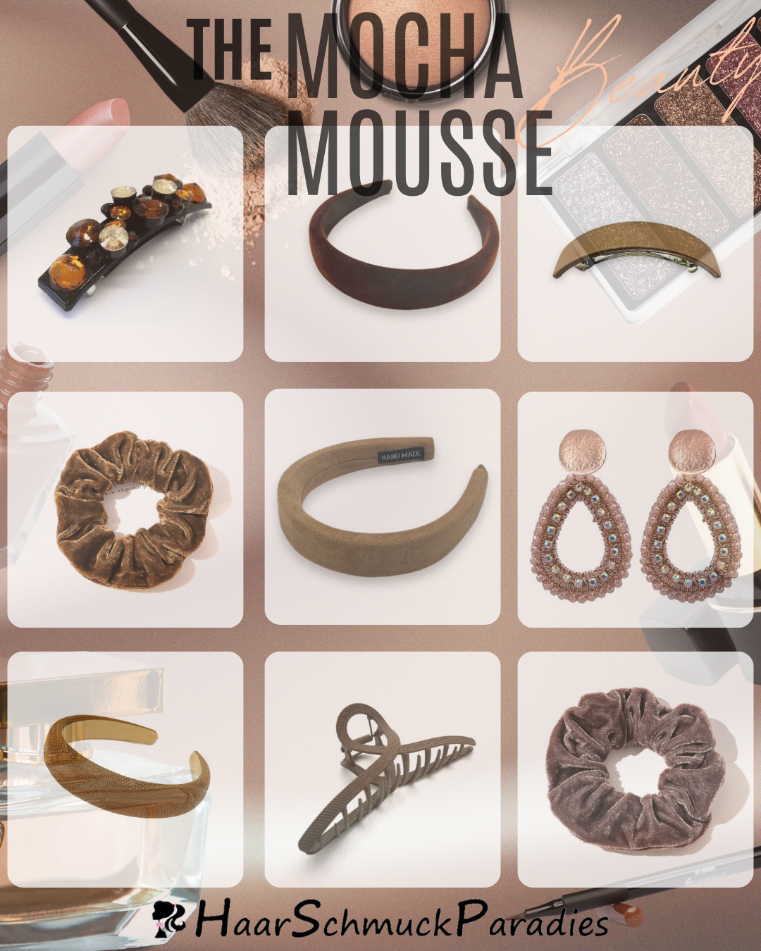 Haarschmuck in Mocca Mousse