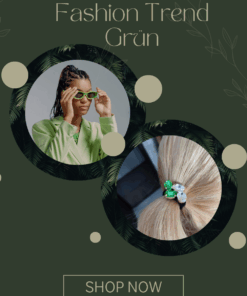 Frisur mit grünem Haargummis