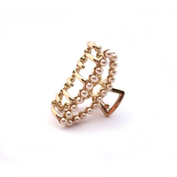 Wasserwellklammer Gold Perlen