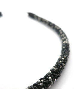 Haarreifen breit schwarz/silber Detail