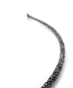 Haarreifen schmal schwarz/silber Detail