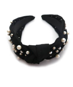 Haarreifen Stoff mit Perlen