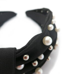 Haarreifen Stoff mit Perlen Detail