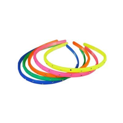 Haarreifen mit Strass in Neonfarben aus Kunststoff