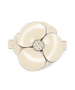 Patentspange mit Blüte beige