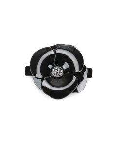 Patentspange Blüte schwarz
