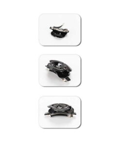 Patentspange Blüte schwarz Details