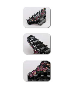 Haarklammer Premium Collection mit vielen Strasssteinen Schwarz Detail