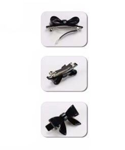 Patentspange klein mit Schleife - schwarz (Detailansicht)