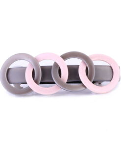 Patentspange Hornoptik vier Ringe rose