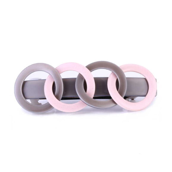 Patentspange Hornoptik vier Ringe rose