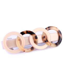Patentspange Hornoptik vier Ringe beige
