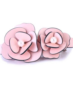 Patentspange Blumen rosa