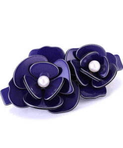 Patentspange Blumen blau