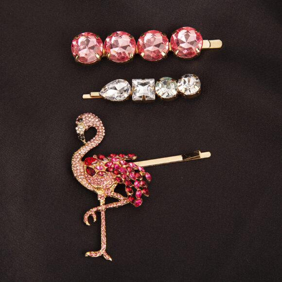 Haarschieber-Set mit Flamingo
