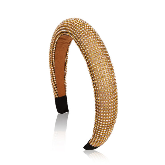 Haarreifen Strass gold