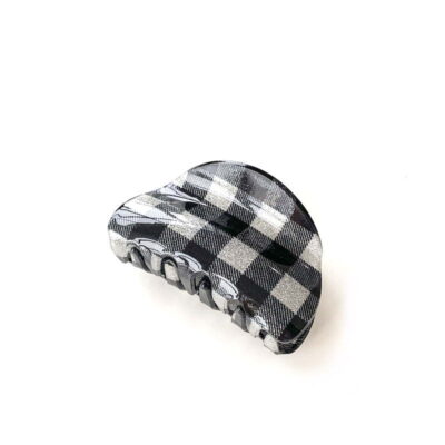 Haarklammer groß mit Glitzereffekt schwarz weiß