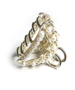 Elegante Haarklammer klein mit Perlen - Detail