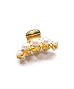Haarklammer mini gold mit Perlen