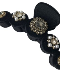 Haarklammer Samtschwarz Barock groß