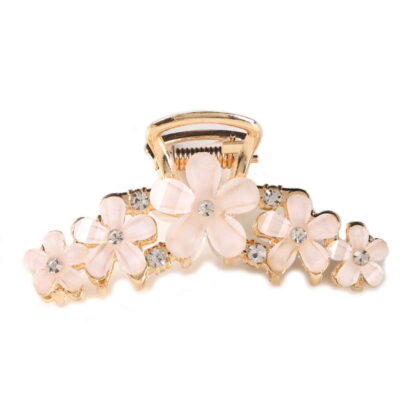 Haarklammer Blumendekor weis