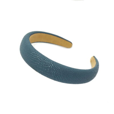 Haarreifen Lederoptik azurblau