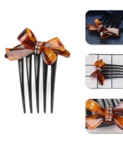 Haarkamm Acetat mit Schleife und Strass Detailansicht