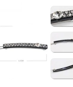 schwarzer Haarpin mit funkelnden Strass Dekor-Steinen Detailansicht