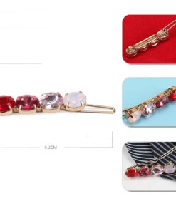 Kleine Haarspange mit 4 hochwertigen Schmucksteinen blau