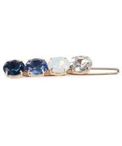 Kleine Haarspange mit 4 hochwertigen Schmucksteinen blau