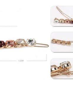 Kleine Haarspange mit 4 hochwertigen Schmucksteinen beige Details