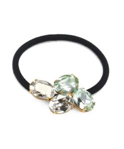 Haargummi mit gefassten Schmucksteinen – kiwi