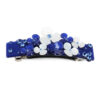 Haarspange blau mit Blumen, Strass