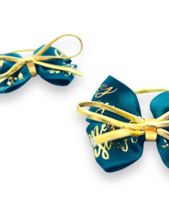 grüne Haarspange mit goldenem schleifchen