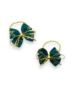 grüne Haarspange mit goldenem schleifchen