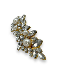 goldene Haarspange mit Glitzer und Perlen