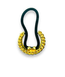 Haargummi mit Ringeinfassung und Perlen besetzt – gold