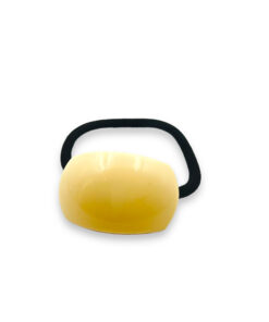 Schwartzes Zopfgummi mit weißem Halbkreis