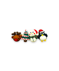 Haarspange mit Rentier, Tannenbaum , Schneeman und Pinguin