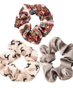 Scrunchie (3er Set) Hirsch und Lebkuchenherzen (bunt)
