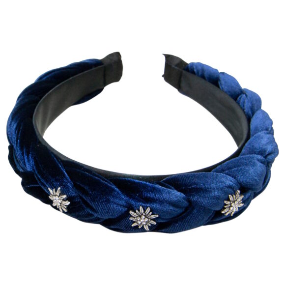 Haarreifen blau mit blumen