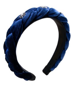 Haarreifen blau mit blumen