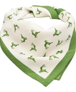 Weißes Halstuch mit grünen Hirschen